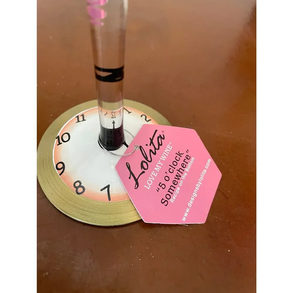 NWT Lolita Wine Glass It’s 5’Oclock Somewhere